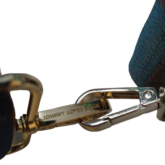 Johnny Loves Rosie Crossbody Striped Bag Strap With Goldtone Hardware - Picture 3 of 5
